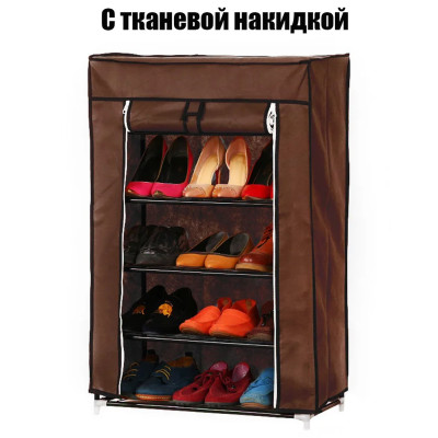 Тканинна шафа полиця для взуття тканинний стелаж взуттєва підставка 60x30x90 см Brown