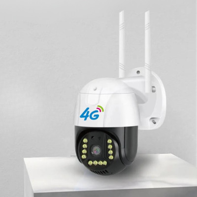Вулична відеокамера з нічною зйомкою 4G Sim V380 PRO Поворотна камера IP 66 зовнішнього відеоспостереження