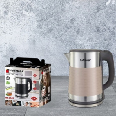 Электрический чайник 2,5 л металлический Hoffmans Electronics HM-2545 Электрочайник для дома 2000W Бежевый