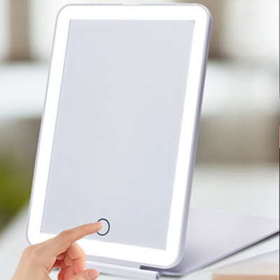 Дзеркало для макіяжу зі світлодіодним підсвічуванням 3 режими LED Mirror Настільне акумуляторне дзеркальце