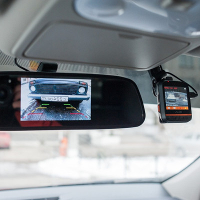 Камера заднього виду автомобільна у номерний рамці з LED підсвічуванням на машину для паркування Чорна