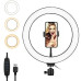 Кільцева LED лампа зі штативом 2м Ring fill Light 30 см світлодіодна від USB селфі кільце з пультом на шнурі