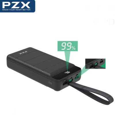 Повербанк 30000 mAh power bank PZX V25 швидка зарядка для телефону USB Type-C micro USB Lightning