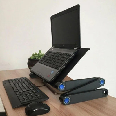 Столик трансформер для ноутбука набір з GPS трекером Laptop Table T8 Портативний складаний з вентилятором