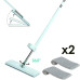 Швабра ледащо з вертикальним самоотжімом flat mop з віджимом і поворотом на 360 градусів та 2 мікрофібри