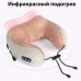 Массажная подушка для шеи U Shaped Massage Pillow Brown Массажер подкова ИК подогрев вибрация массаж роликовая