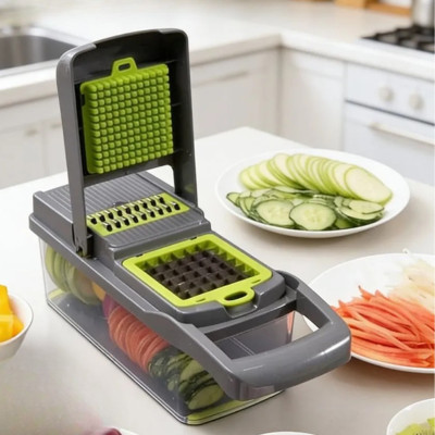 Овочерізка мультислайсер з насадками 14в1 Veggie Slicer тертка багатофункціональна нарізка овочів і фруктів