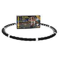 Обруч массажер магнитный хулахуп разборной Massaging Hula Hoop массажный черный для фитнеса похудения талии