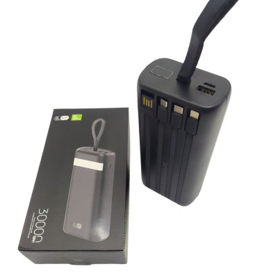 Повербанк KP 30000 mAh Power bank портативний зарядний пристрій для телефону Micro USB Type C USB Lightning