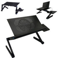 Столик трансформер для ноутбука LAPTOP TABLE Т9 Портативный Стол-подставка металлический с кулером складной
