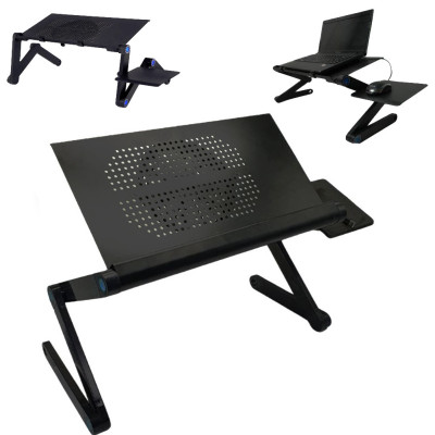 Столик трансформер для ноутбука LAPTOP TABLE Т9 Портативний Стіл-підставка металевий з складним кулером