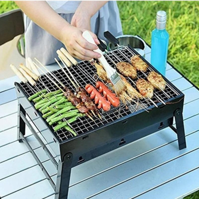 Переносний мангал чемодан складний BBQ портативний барбекю гриль з решіткою для пікніка