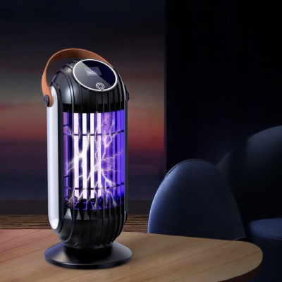 Аккумуляторная лампа ловушка для насекомых с дисплеем BG-008 Electric Shock Mosquito Lamp Антимоскитная лампа приманка для комаров