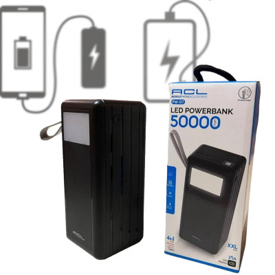 Power bank 50000 mAh повербанк ACL PW07 зарядка для телефону зарядний пристрій Lightning Type-C MicroUSB USB