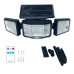 Вуличний потрійний прожектор із сонячною панеллю JB2188 Solar 136 SMD LED ліхтар із датчиком руху та пультом ДУ