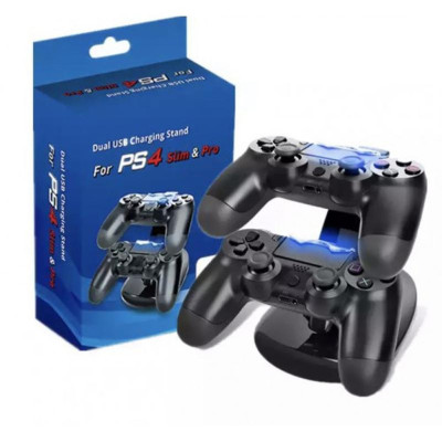 Зарядна док станція тримач для джойстиків ps4 Slim або Pro вертикальна подвійна підставка зарядний пристрій