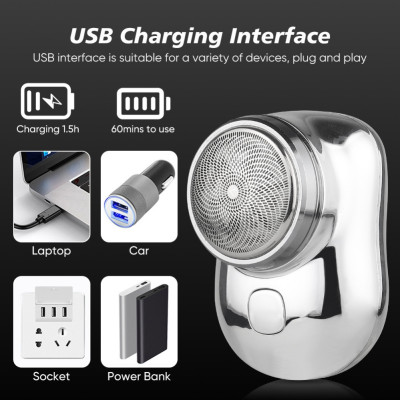Бездротова міні бритва MINI SHAVER для сухого гоління акумуляторна дорожня електробритва