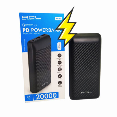 Портативний зовнішній акумулятор ACL PW 06 20000 mAh із швидкою зарядкою Type C micro USB Повербанк на 20000