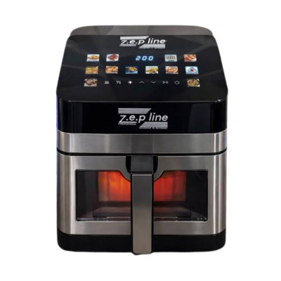 Безмасляна аерофритюрниця з 2 тенами ZP-00343 сенсорна мультипіч 4200W на 13л з таймером і знімною чашею