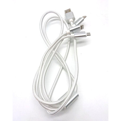 Універсальний кабель розгалужувач 3в1 usb TYPE C lightning для iphone швидка зарядка для телефону