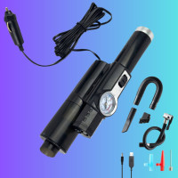 Автомобильный пылесос Portable Vacuum Cleaner LY8018 с компрессором и фонарем 120 Вт черный