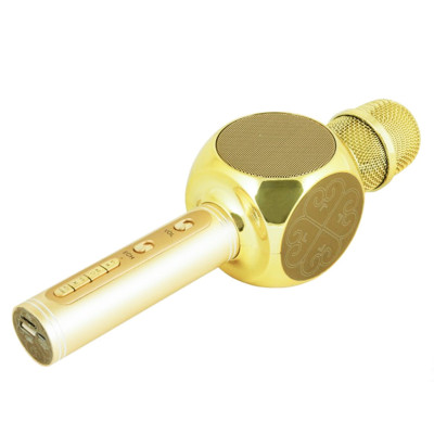 Караоке мікрофон дитячий портативний бездротової Bluetooth USB Золотий Gold Іграшка мікрофони для дітей YS-63