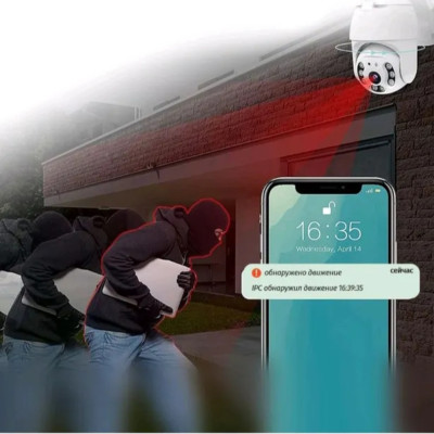 Камера відеоспостереження поворотна вулична CAMERA YCC365 plus Wi-Fi IP 3 МП для зовнішнього спостереження та будинку