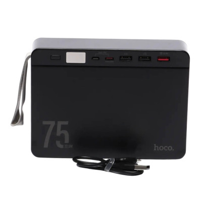 Повербанк 75000 mAh зі швидкою зарядкою та дисплеєм hoco J94 універсальний зарядний пристрій 22.5W USB Type-C micro USB