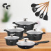 Набор кастрюль Higher Kitchen НК305 со сковородой и сотейником с антипригарным покрытием для всех типов плит