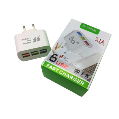 Блок питания на 6 USB порта FAST CHARGER 3.1А 5G с функцией быстрой зарядки