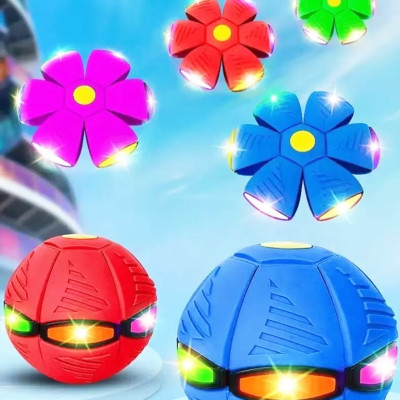 Літаючий м'яч фрісбі трансформер з LED підсвічуванням Phlat Ball складаний дискошар НЛО