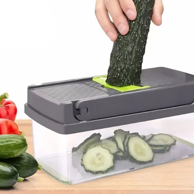 Овочерізка мультислайсер з насадками 14в1 Veggie Slicer тертка багатофункціональна нарізка овочів і фруктів