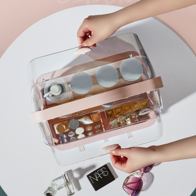 Органайзер для косметики Пилезахисний Водонепроникний Cosmetic Storage Box LD 288 Двох'ярусний бокс Сірий