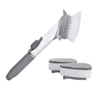 Щетка с дозатором для мытья посуды Automatic Decontamination Wok Brush с насадками многофункциональная