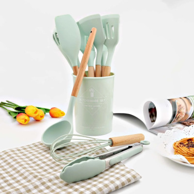 Кухонные принадлежностей силиконовые набор 12 предметов Kitchen & dining кухонная утварь для кухни мятный