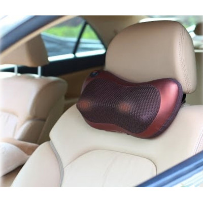 Массажная подушка для шеи и спины 8 шариков Massage pillow Роликовый массажер подушка для тела с ик подогревом