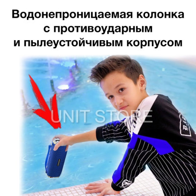 Портативна бездротова Bluetooth колонка Hopestar H24 Синя Потужна USB FM стерео акустика Спікерфон