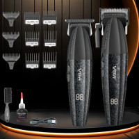 Беспроводная машинка и триммер для стрижки волос и бороды VGR V-640 S2 аккумуляторный набор с 9 насадками