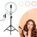 Кільцева LED лампа зі штативом 2м Ring fill Light 30 см світлодіодна від USB селфі кільце з пультом на шнурі