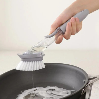 Щетка с дозатором для мытья посуды Automatic Decontamination Wok Brush с насадками многофункциональная