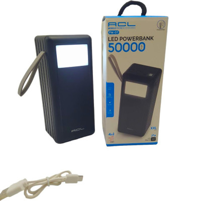 Power bank 50000 mAh повербанк ACL PW07 зарядка для телефону зарядний пристрій Lightning Type-C MicroUSB USB