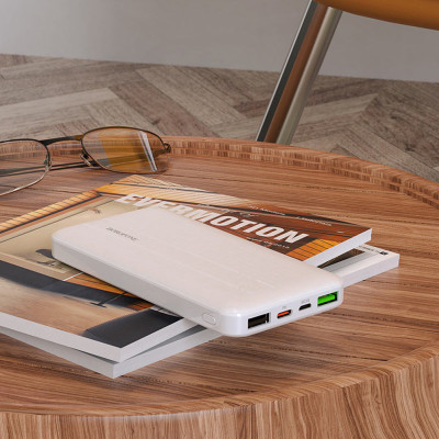 Power bank 10000 mAh BOROFONE білий портативний зовнішній акумулятор універсальний зарядний пристрій повербанк usb Type-C