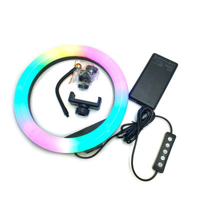 Світлодіодна кільцева кольорова лампа RGB LED MJ26 Набір блогера Селфи кільце зі штативом Мультиколор 26 см