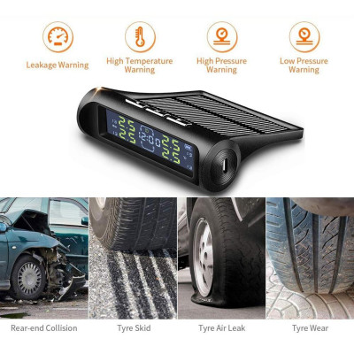 Бездротова система контролю тиску в шинах TPMS із сонячною панеллю зовнішні датчики
