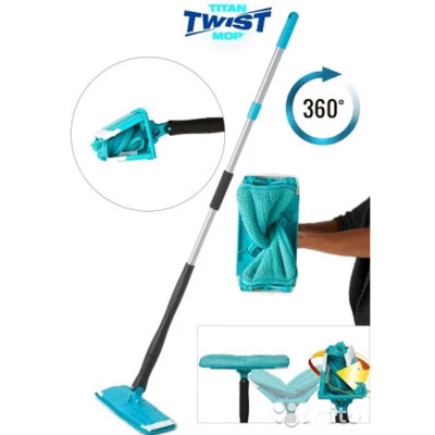 Швабра ледащо з автоматичним віджимом для швидкого прибирання Titan Twist Mop Диво швабра 360 Синя титан моп