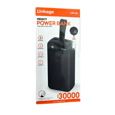 Повербанк портативний зарядний пристрій Power bank LINKAGE LKP-05 30000 mAh чорний