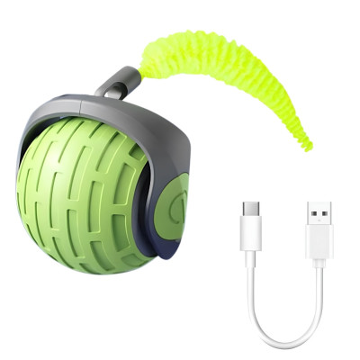 Розумна іграшка м'яч для котів CRY-797 з пухнастим хвостиком USB заряджанням та автовідключенням