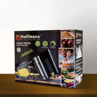 Ручний кухонний міксер HM-8836 Hoffmans Electronics 600Вт 5 швидкостей і 4 насадки електричний для дому