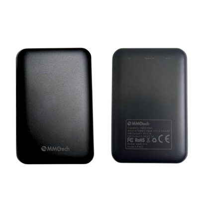 Зовнішній акумулятор з дисплеєм Power Bank MMCtech 12000 mAh Повербанк Чорний