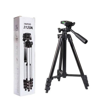 Штатив тринога для камери Tripod 3120A з кріпленням для телефону 102 см алюмінієвий з вбудованим рівнем